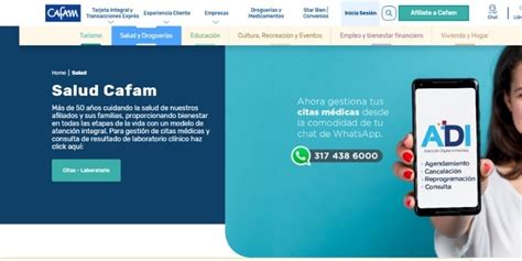 cafam whatsapp citas|Citas Médicas 